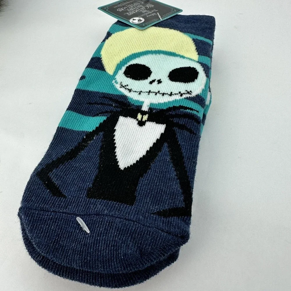 Disney Jack Skellington Nightmare Before Christmas No Show Socks Sz 4-10 Blue